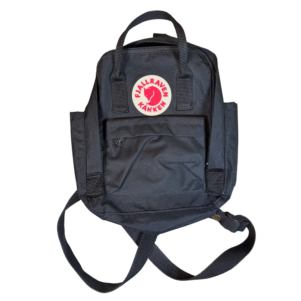 Fjallraven Kanken Mini Backpack Black Kids Small School Bag 23561